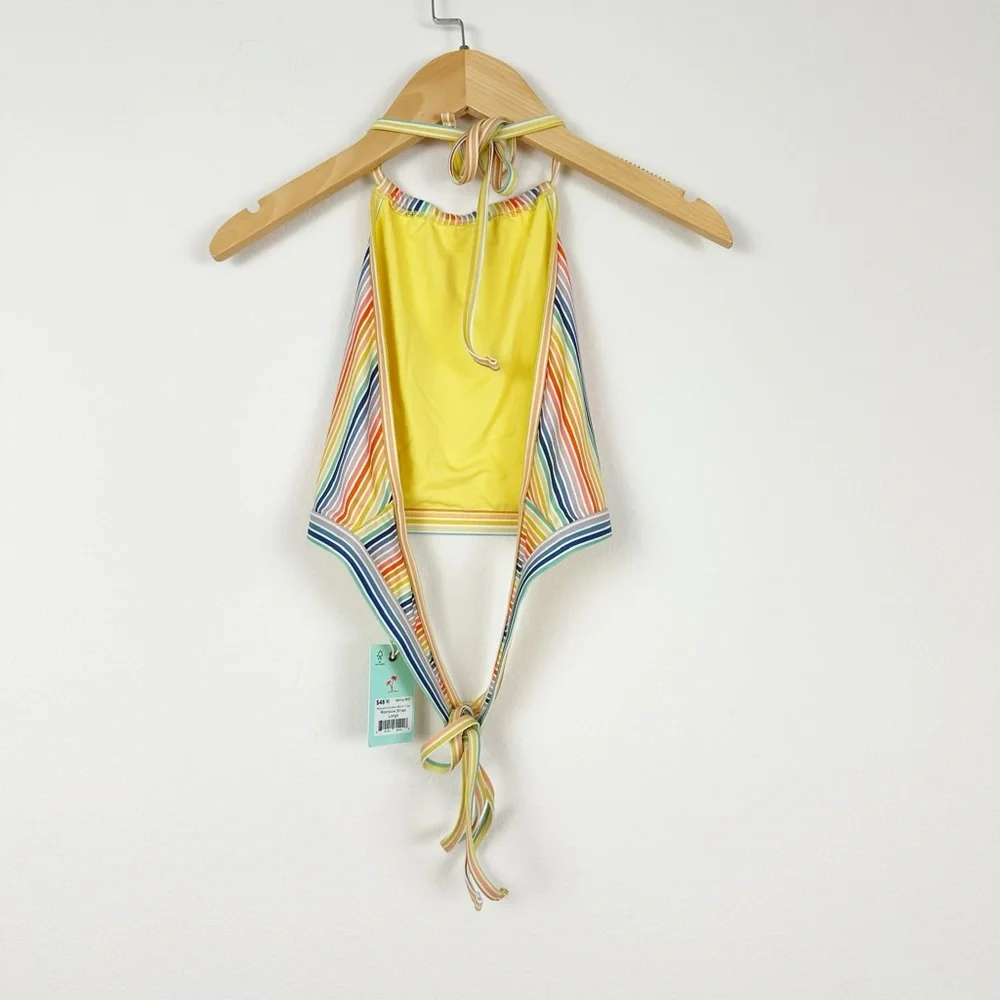 NWT Marine Layer‎ Reversible Havana Halter Bikini Stripe Swimsuit M/L